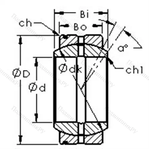 Подшипник скольжения сферический GE 70XS/K от производителя  AST Подшипник скольжения сферический GE 70XS/K от производителя  AST