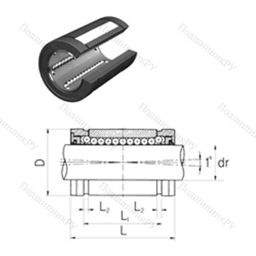 Подшипник шариковый линейный LMBS 10UUOP