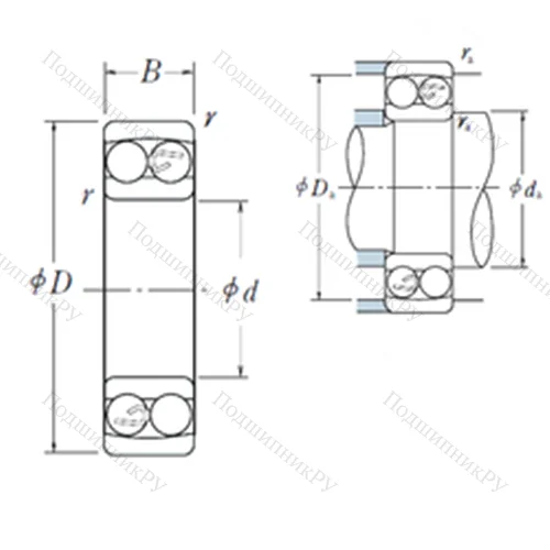 Подшипник шариковый радиальный самоцентрирующийся 1300