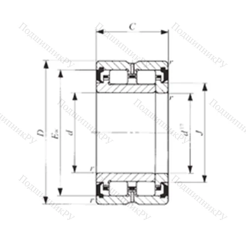 Подшипник роликовый радиальный TRU 507745UU