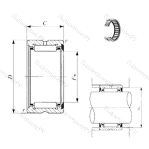 Подшипник игольчатый радиальный BR 324120 U