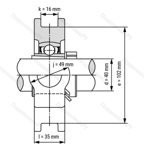 Подшипниковый узел UKT 209+H 2309 - Вал: 40 мм