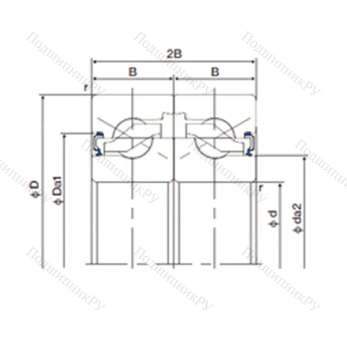 Подшипник шариковый упорно-радиальный спаренный 35TAB 07DF-2LR от производителя  NACHI
