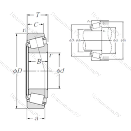 Подшипник роликовый радиально-упорный 4T-861/854 от производителя  NTN Подшипник роликовый радиально-упорный 4T-861/854 от производителя  NTN