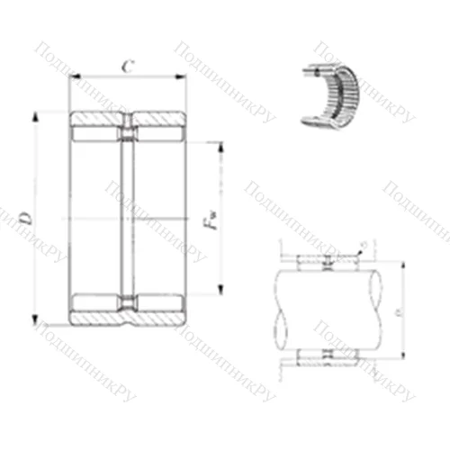 Подшипник игольчатый радиальный GBR 486028