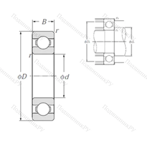 Подшипник шариковый радиальный 6852 от производителя  NTN Подшипник шариковый радиальный 6852 от производителя  NTN