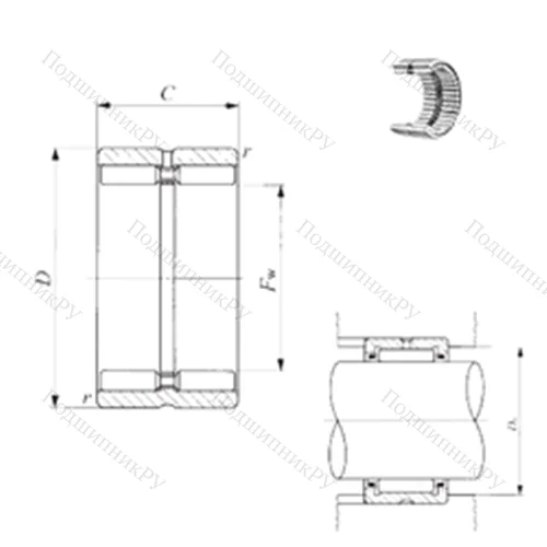 Подшипник игольчатый радиальный GTR 9512045