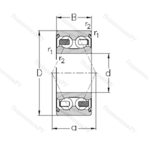 Подшипник шариковый радиально-упорный 3204-B-2Z-TV