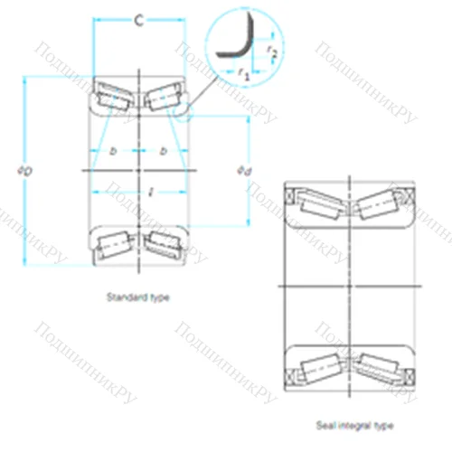 Подшипник роликовый радиально-упорный 516007 от производителя  TIMKEN Подшипник роликовый радиально-упорный 516007 от производителя  TIMKEN
