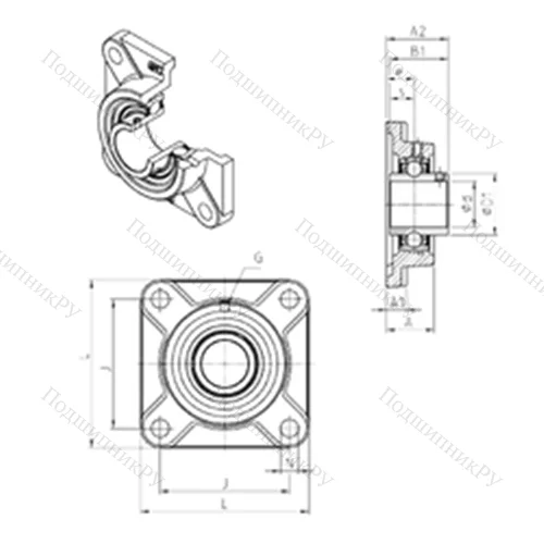 Подшипниковый узел шариковый радиальный UCF 307