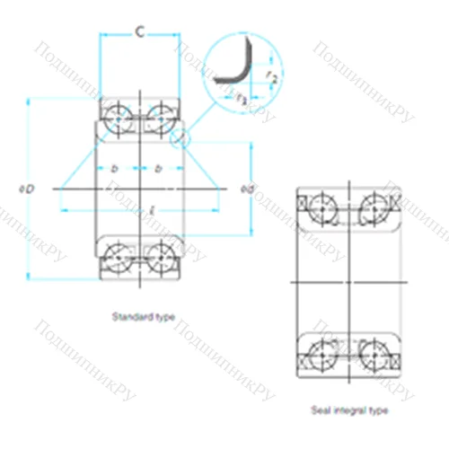Подшипник шариковый радиально-упорный DAC 4382037 от производителя  CYSD