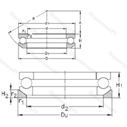 Подшипник шариковый упорный 53214+U 214 от производителя  NKE