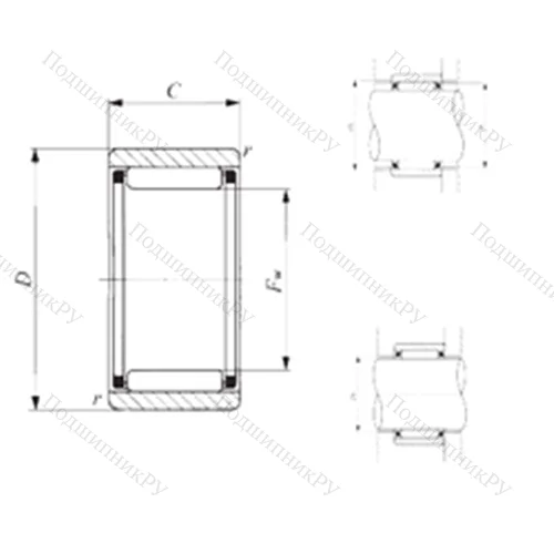Подшипник игольчатый радиальный RNAF 253517