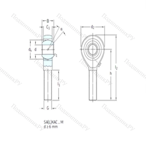 Подшипник скольжения сферический SALKAC 6M