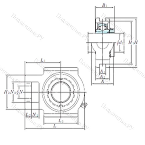 Подшипниковый узел шариковый радиальный UKT 205