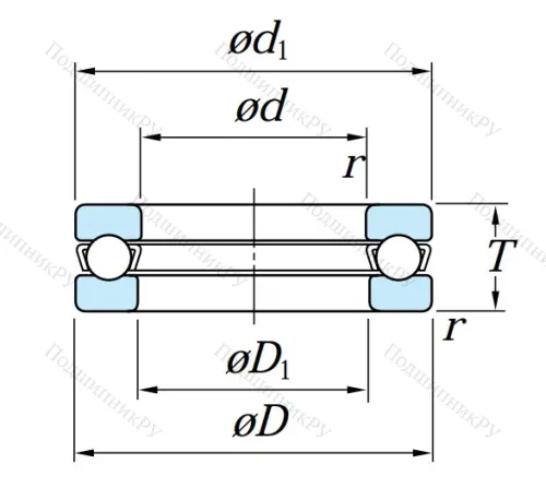 Упорный шариковый подшипник 51409