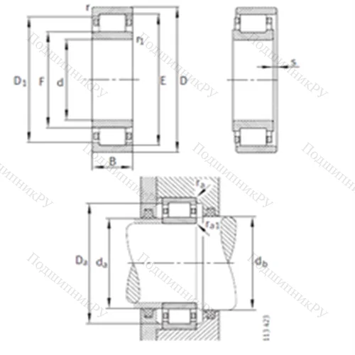 Подшипник роликовый радиальный NU 2336-EX-M 1