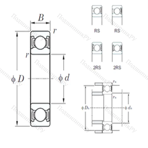 Подшипник шариковый радиальный 6909-2RS от производителя  KOYO