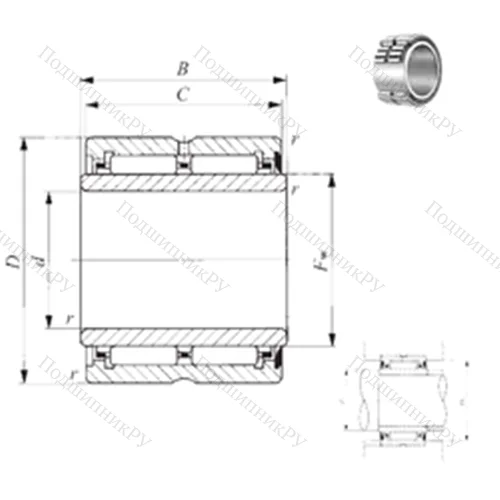 Подшипник игольчатый радиальный NA 6915U