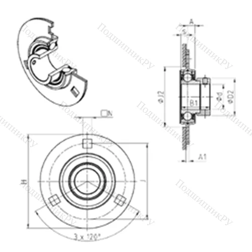 Подшипниковый узел шариковый радиальный ESPF 206