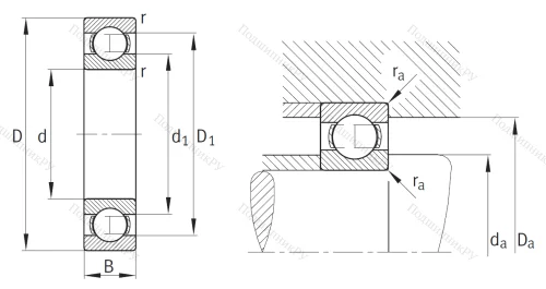 Однорядный шариковый подшипник 6318 C 3 от производителя  FAG Однорядный шариковый подшипник 6318 C 3 от производителя  FAG