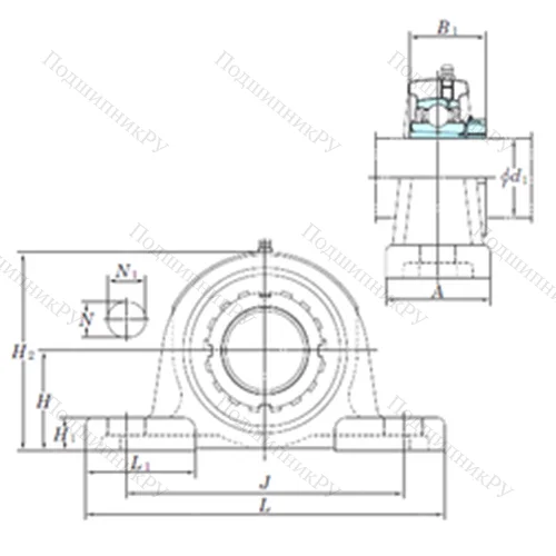 Подшипниковый узел шариковый радиальный UKP 205
