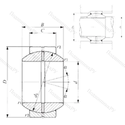 Подшипник скольжения сферический GE 160GS