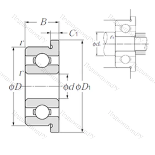Подшипник шариковый радиальный FL 604 от производителя  NTN