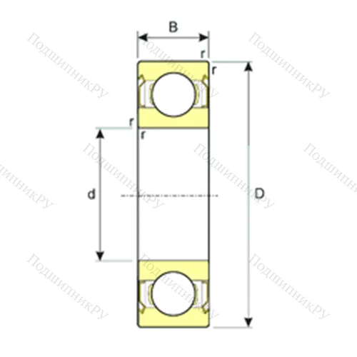 Подшипник шариковый радиальный SS 61912-2RS от производителя  ISB