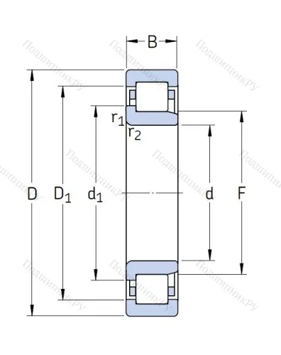 Роликовый цилиндрический подшипник NJ 2310 ECP от производителя  SKF