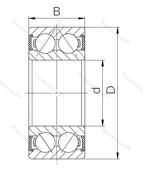 Радиально-упорный шариковый подшипник 3056214 2RS (3214 2RS) в Нижнем Тагиле