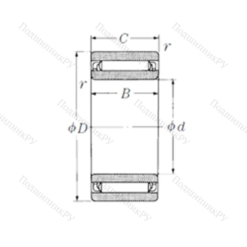 Подшипник игольчатый радиальный NAF 153212 от производителя  NSK Подшипник игольчатый радиальный NAF 153212 от производителя  NSK