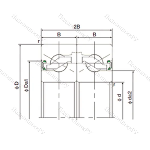Подшипник шариковый упорно-радиальный спаренный 35TAB 07DF-2NK от производителя  NACHI