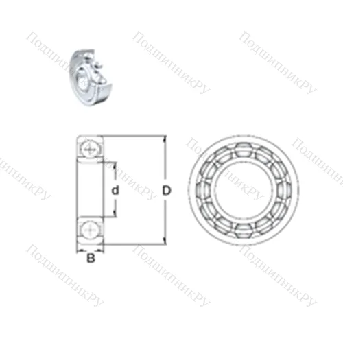 Подшипник шариковый радиальный 61813-2Z