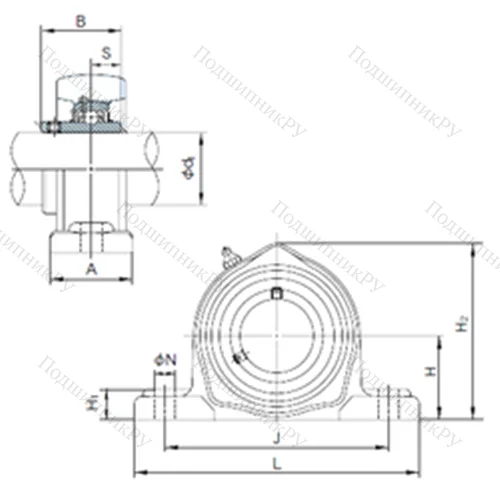 Подшипниковый узел шариковый радиальный