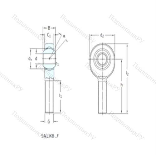 Подшипник скольжения сферический SALKB 14F