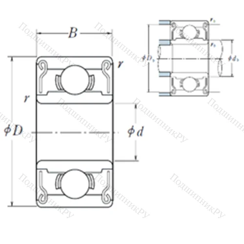Подшипник шариковый радиальный 633 ZZ от производителя  NSK Подшипник шариковый радиальный 633 ZZ от производителя  NSK