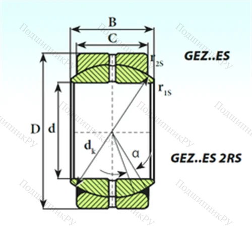 Подшипник скольжения сферический GEZ 47 ES 2RS
