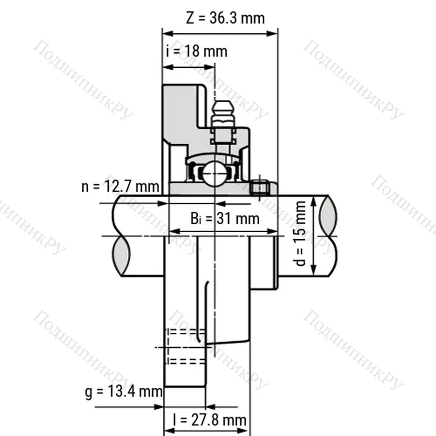 Подшипниковый узел SS-UCFPL 202-W - Вал: 15 мм