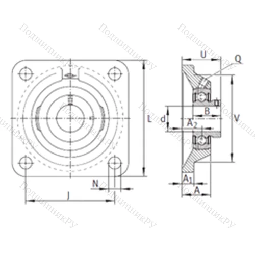 Подшипниковый узел шариковый радиальный