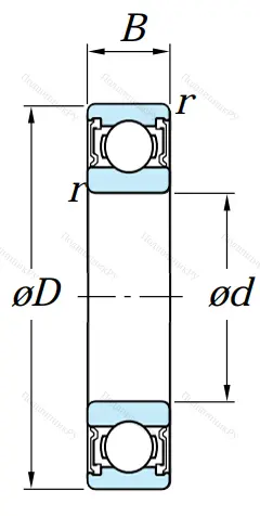 Однорядный шариковый подшипник 6309 2RS CM