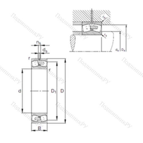 Подшипник роликовый радиальный самоцентрирующийся 22264-E 1A-MB 1