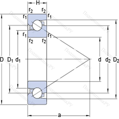 Прецизионные одинарные упорно-радиальные шарикоподшипники для винтовых передач BSD 45100 C