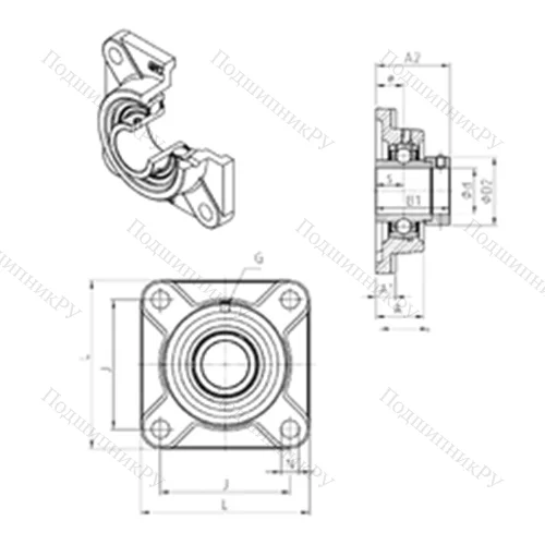 Подшипниковый узел шариковый радиальный EXF 307