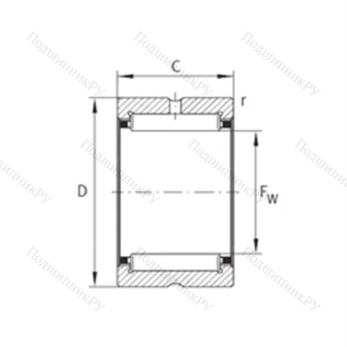 Подшипник игольчатый радиальный NK 19/16-XL от производителя  INA Подшипник игольчатый радиальный NK 19/16-XL от производителя  INA