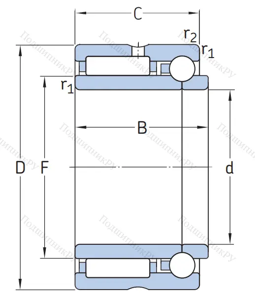 Комбинированный подшипник NKIB 5908 от производителя  SKF