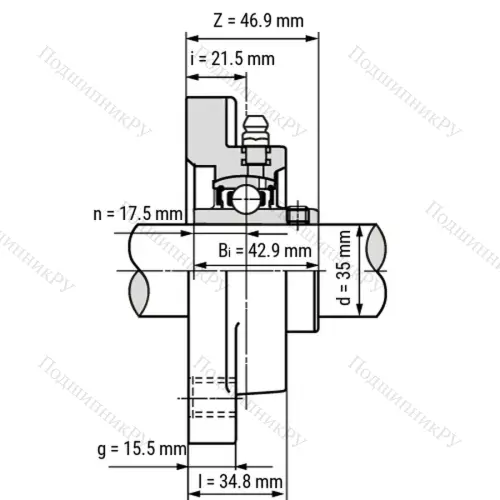 Подшипниковый узел SSUCFPL 207 - Вал: 35 мм от производителя  LPZ