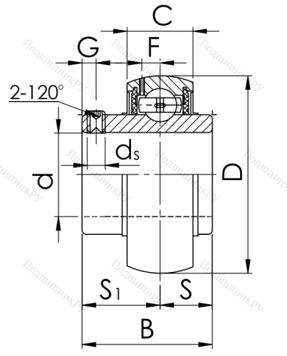 Корпусный подшипник UC 211 (480211 ГОСТ) в Нижнем Тагиле