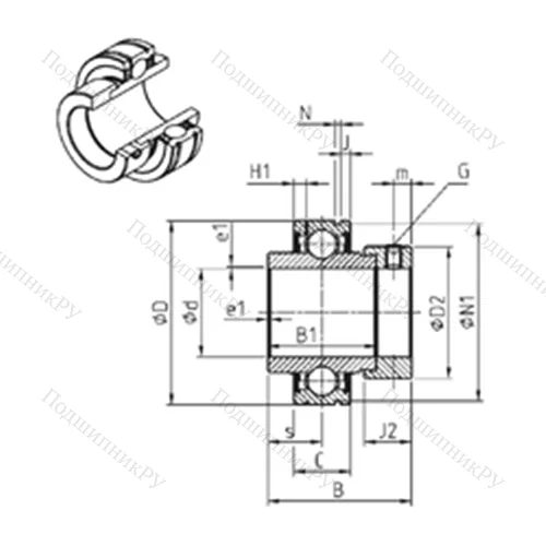 Подшипник шариковый радиальный CEX 209-27 от производителя  SNR Подшипник шариковый радиальный CEX 209-27 от производителя  SNR