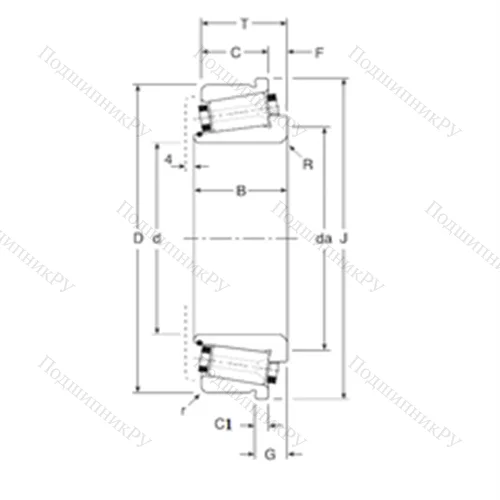 Подшипник роликовый радиально-упорный 101041X/101076XC от производителя  Gamet